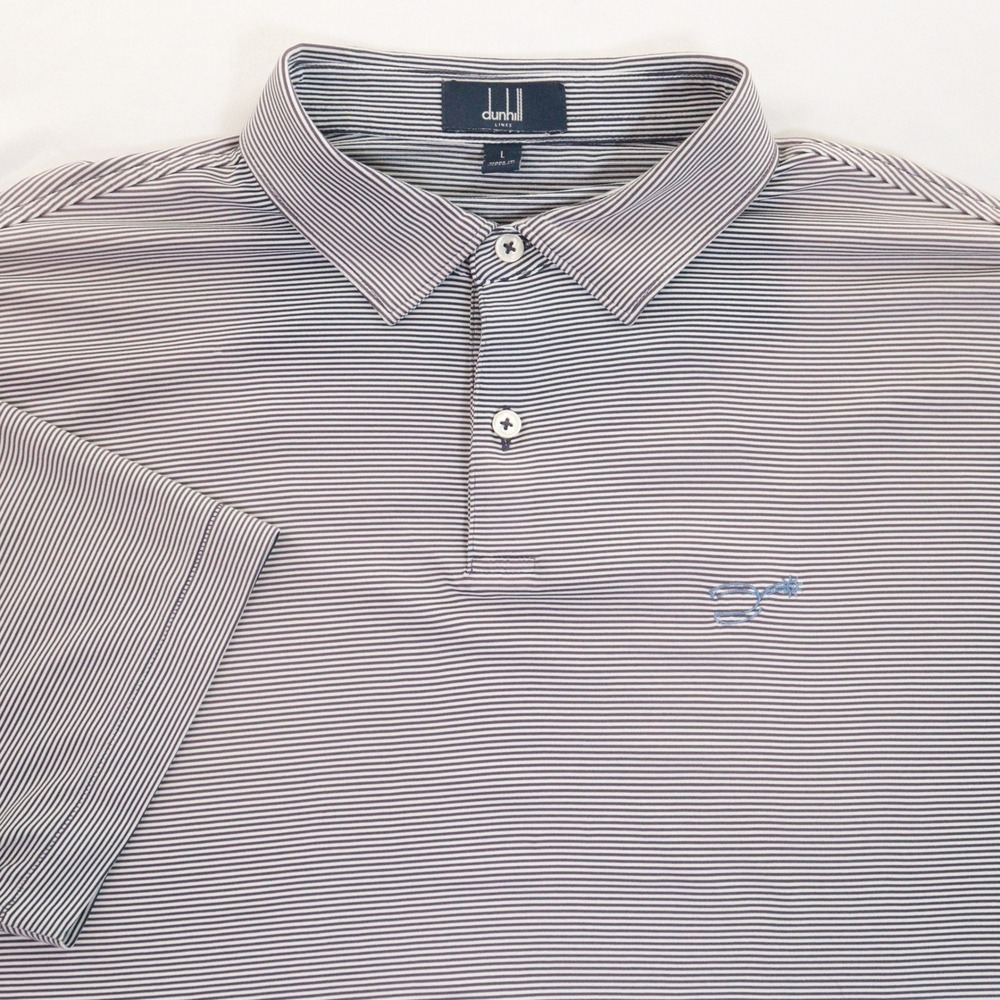 Dunhill Polo Shirt Shooting Star Golf Wyoming Performance Stretch Navy Men L